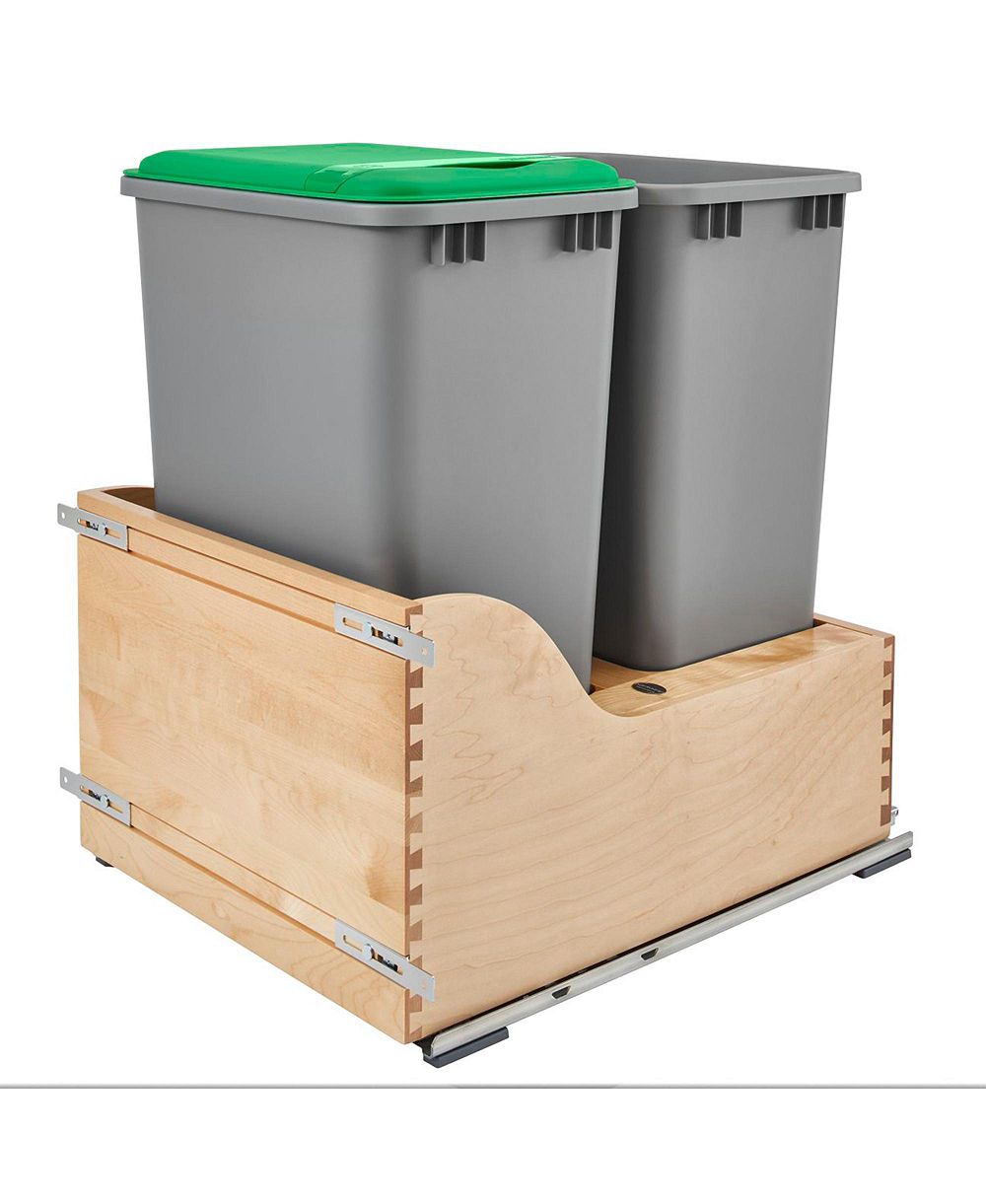 Rev-A-Shelf Dual Pullout Trash Cans  Soft-close Slides, 4WCSC-2150DM-2