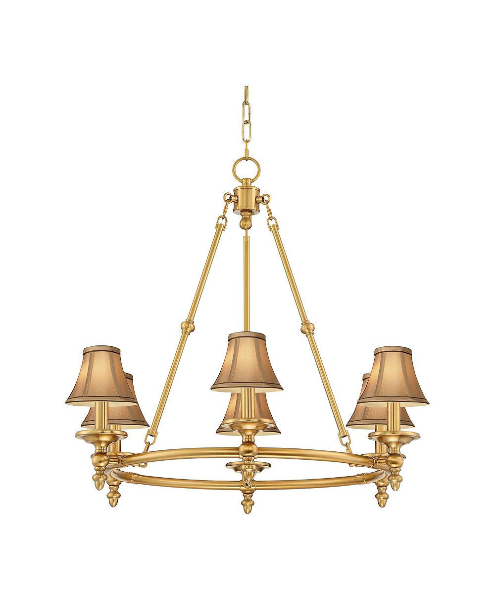 Stiffel Hartley 28 Inch Wide 6-Light Chandelier with Shades