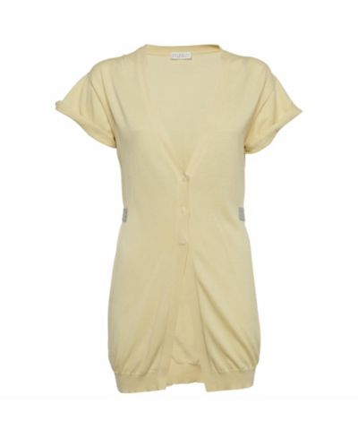 Кардиган Brunello Cucinelli Women's Cream Cotton Knit Long