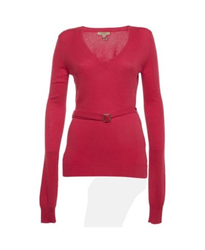 Pre-Owned Burberry Women's Knit Cashmere Belted Sweater