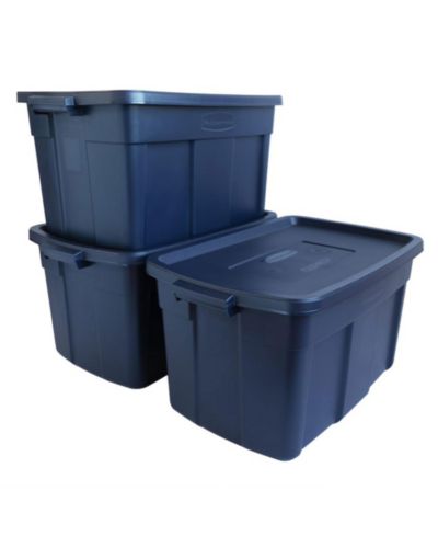 Rubbermaid Roughneck 31 Gallon Storage Box Tote (3 Pack)