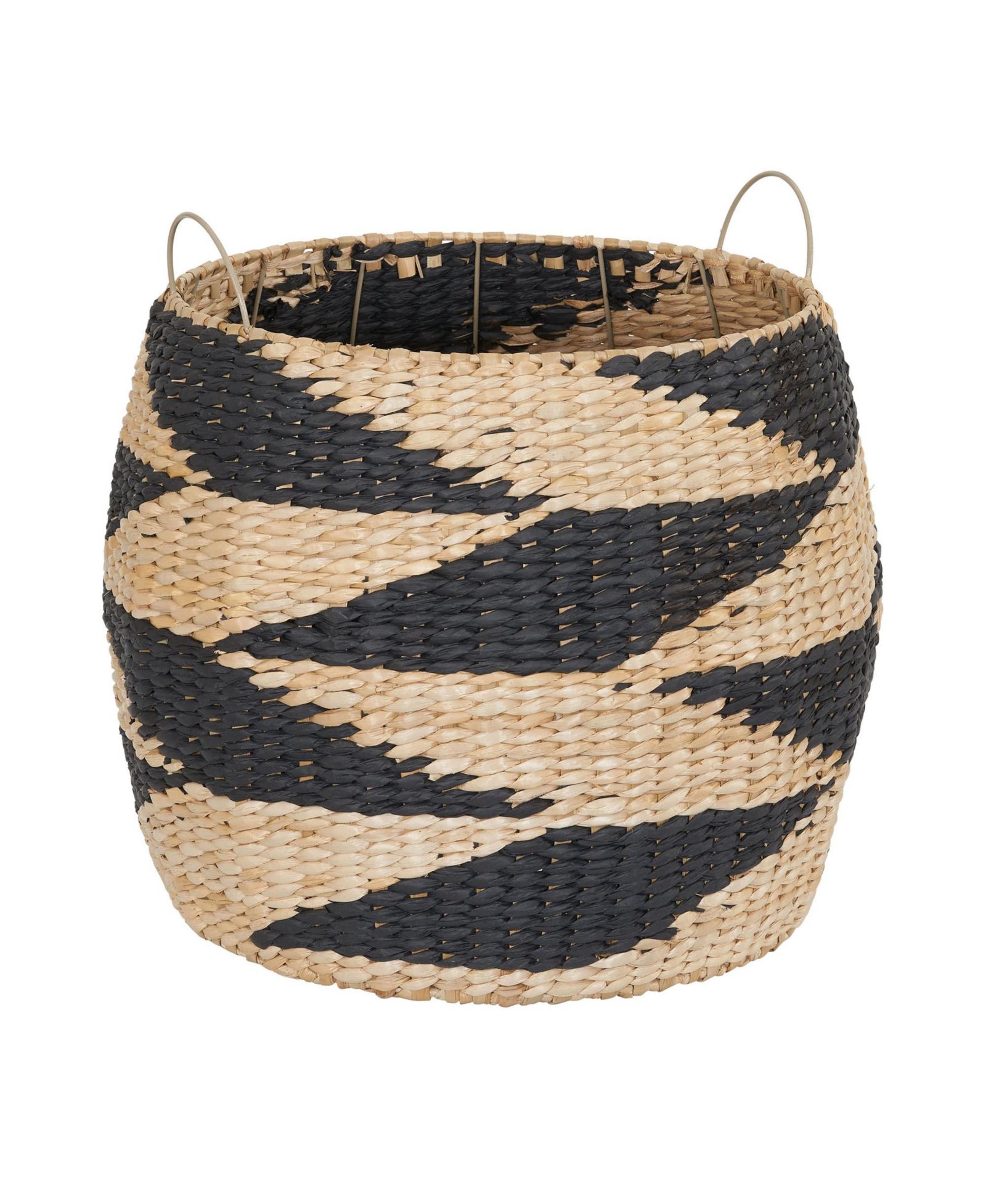 Household Essentials Large Woven Basket, Round Decorative Basket with Handles