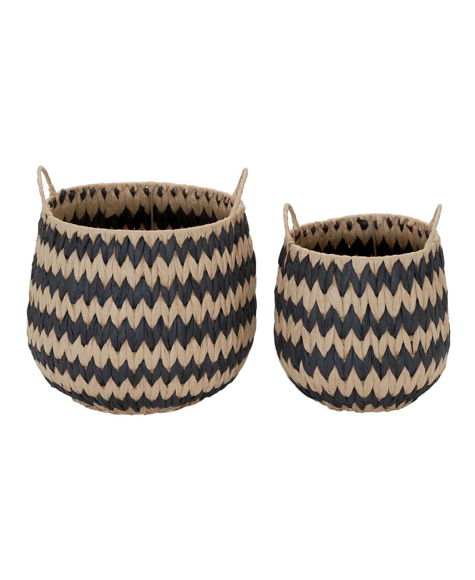 Household Essentials Woven Basket, Set of 2 Decorative Baskets, Large and Small