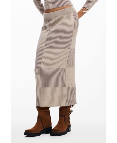 Desigual Women's Long ribbed skirt