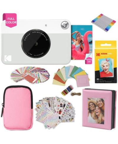 Kodak Printomatic Instant Camera Gift Bundle с розовым чехлом, 20 листами Zink, альбомом и др.