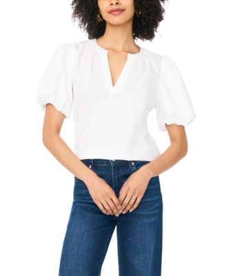 Женская блузка Vince Camuto из органзы с коротким пышным рукавом