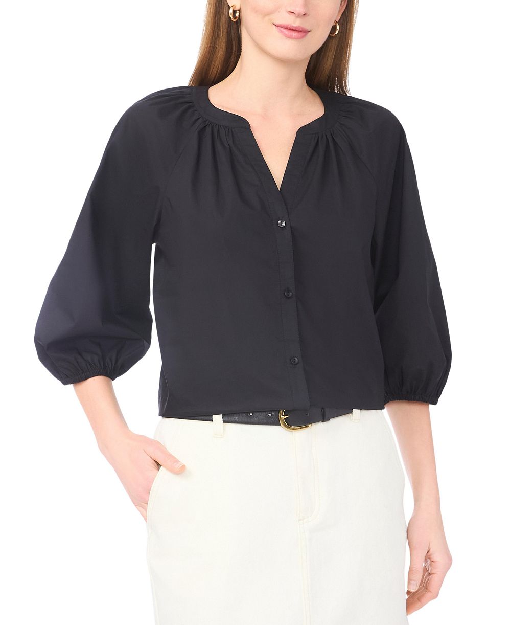 Vince Camuto Women's Raglan-Sleeve Button-Down Blouse