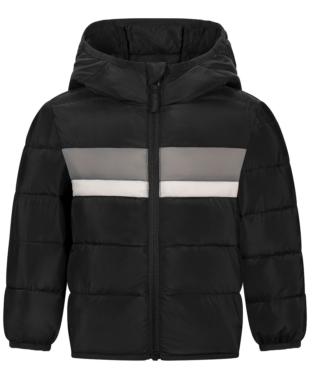 S Rothschild & CO Toddler Boys' 2T-5T Long-Sleeve Stripe Inset Midweight Packable Jacket