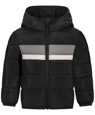 S Rothschild & CO Toddler Boys' 2T-5T Long-Sleeve Stripe Inset Midweight Packable Jacket
