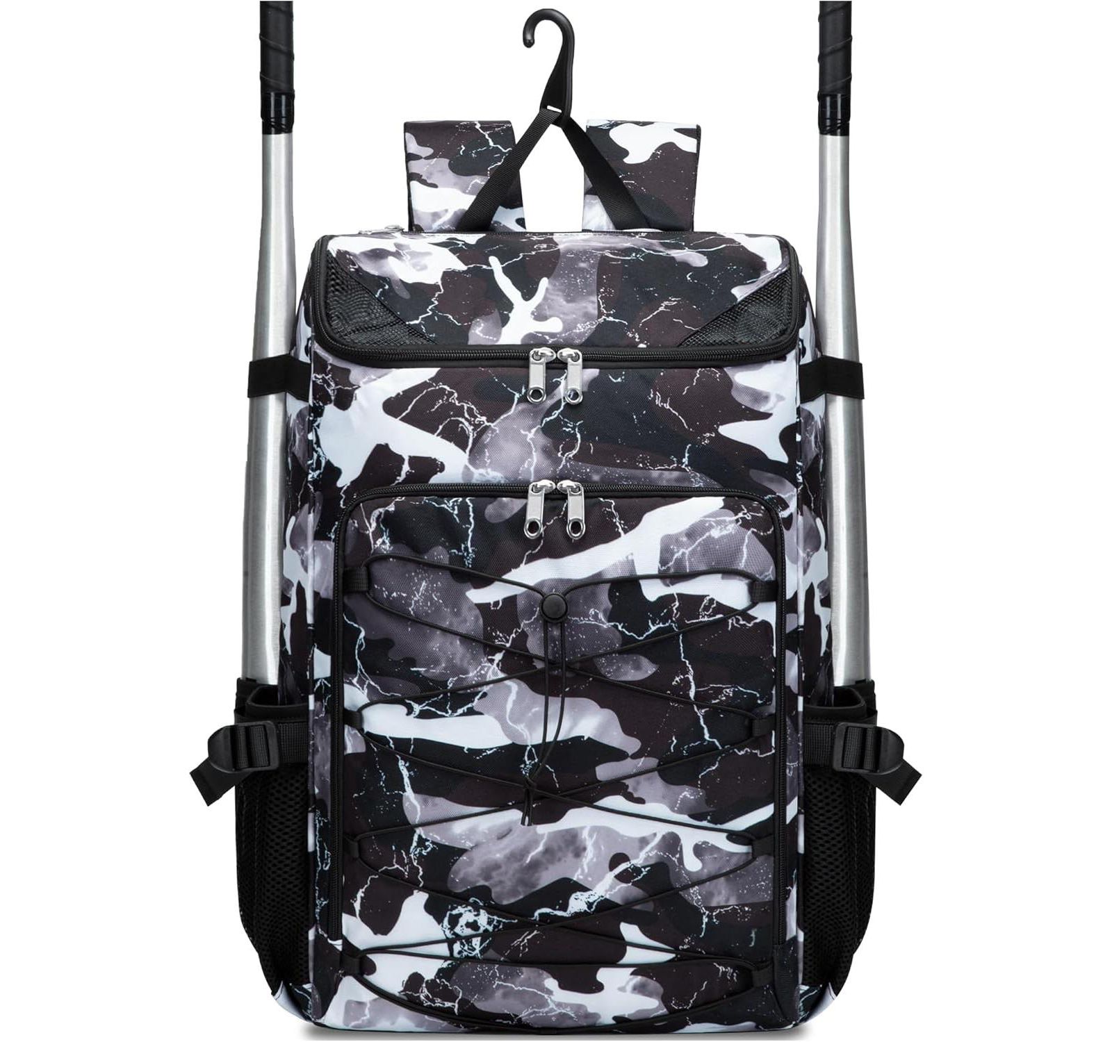 Furlihong Camouflage Pattern Youth Baseball Softball Gear Bag Backpack - For Ages 8-14, Large Bat Bag with Ventilated Shoe Compartment for Players