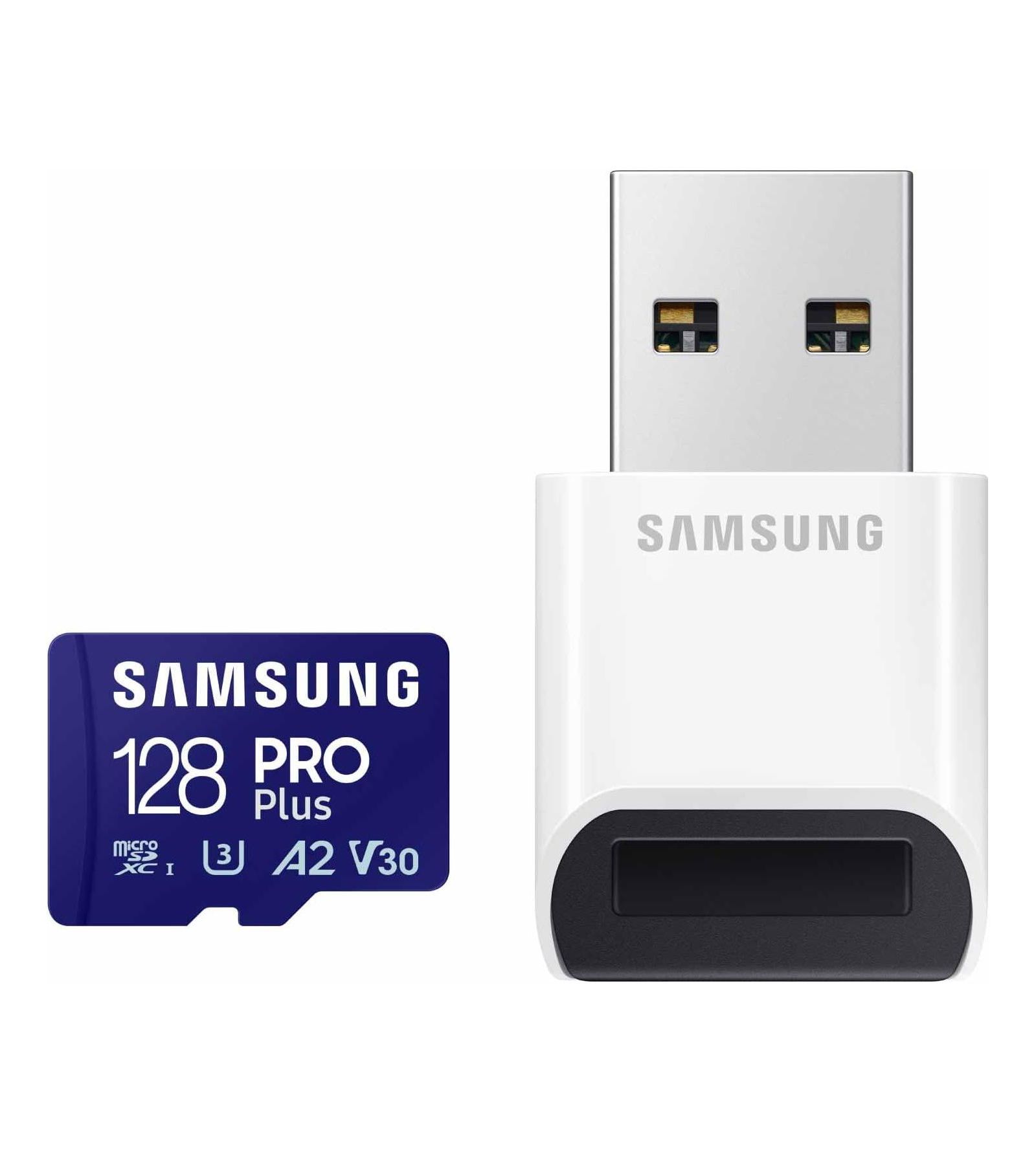 Карта памяти Samsung 128GB Pro Plus microSD + Reader