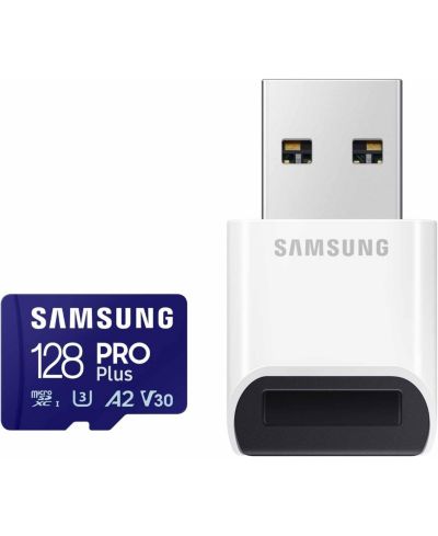 Карта памяти Samsung 128GB Pro Plus microSD + Reader