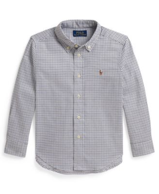 Мужская рубашка Polo Ralph Lauren Boys' 2T-7 Checked Performance Oxford