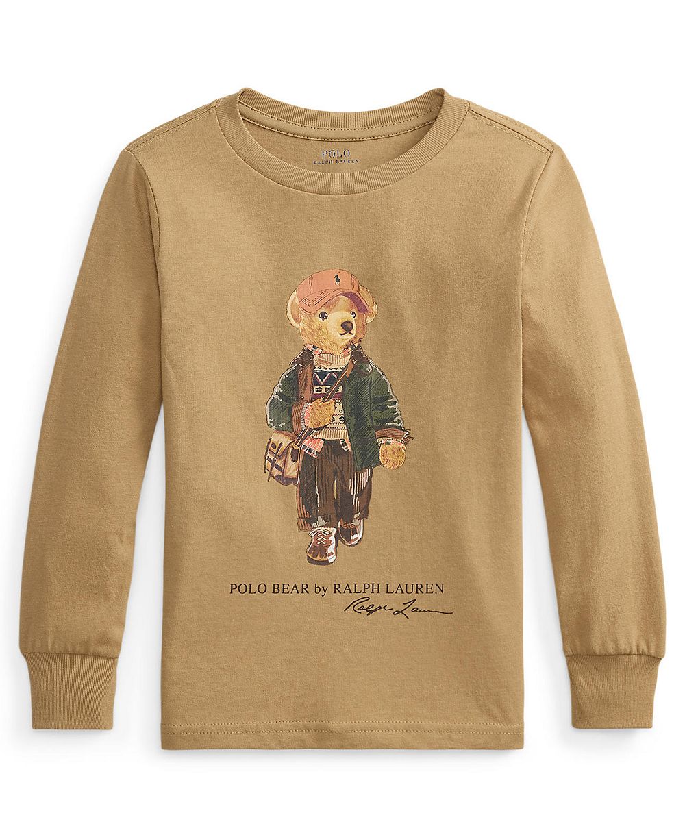 Детская футболка Polo Ralph Lauren Boys' 2T-7 Polo Bear Cotton Long-Sleeve