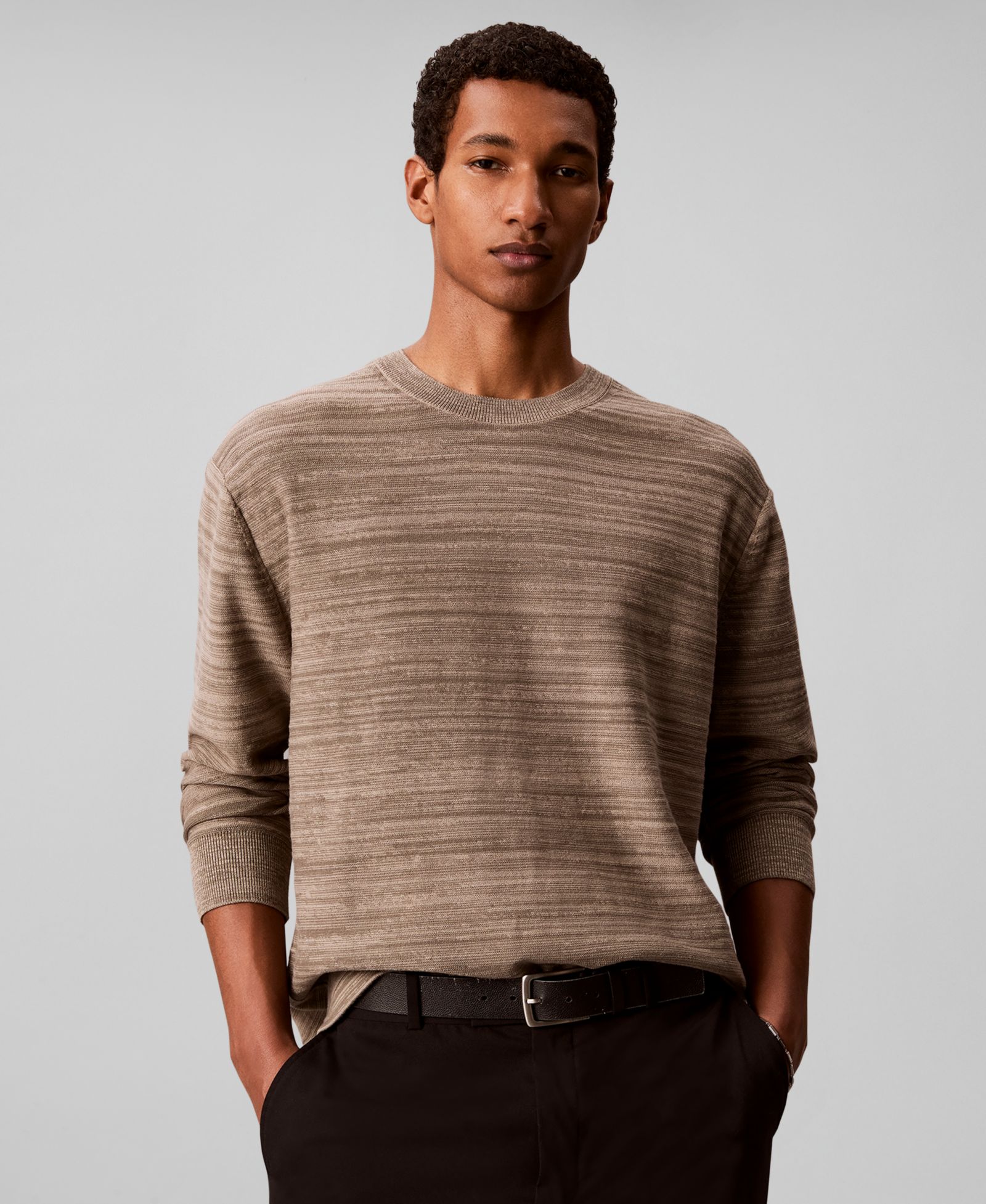 Calvin Klein Men's Textured Breathable Crewneck Sweater