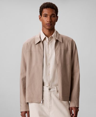 Calvin Klein Men's Linen Lyocell Blend Shirt Jacket