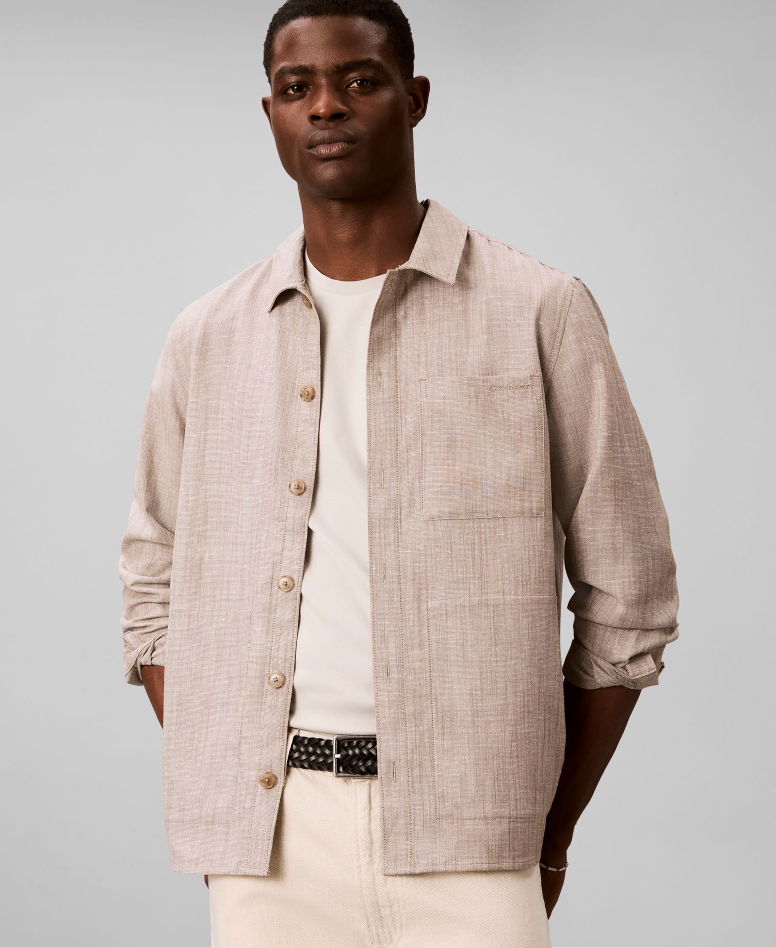 Calvin Klein Men's Linen Blend Overshirt