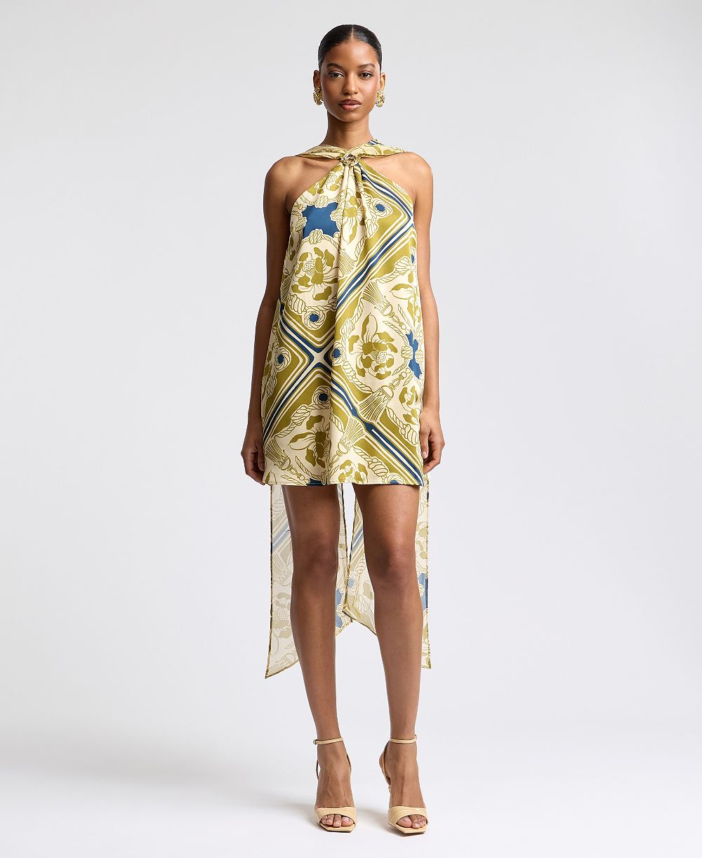 Женское мини-платье Avec Les Filles Halter Scarf Print Swing