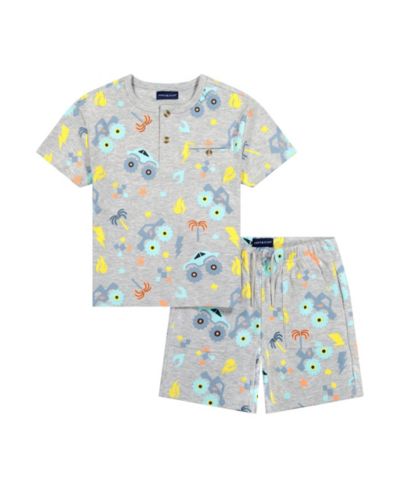 Andy and Evan Little Boys Graphic Print Henley Set