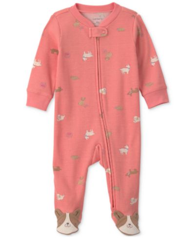 Слип энд плей Carter's для новорожденных девочек, 2-Way Zip