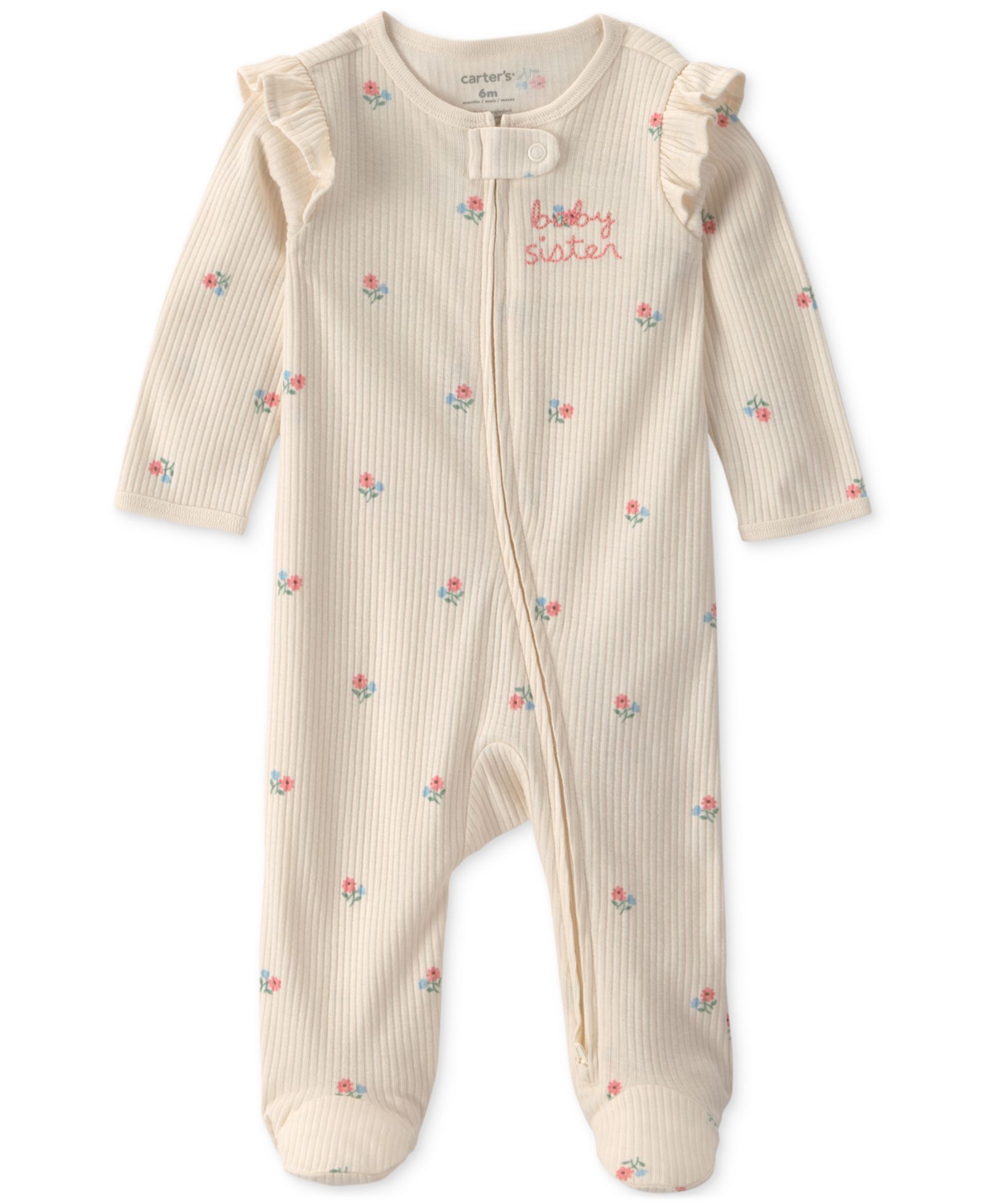 Слип энд плей Carter's для новорожденных девочек, 2-Way Zip