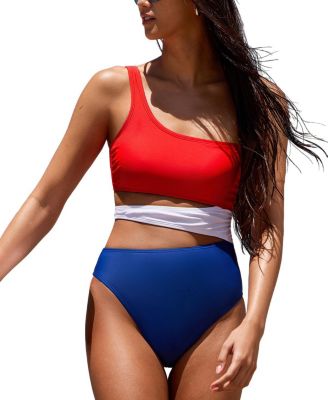 Cupshe Женский односменный купальник Americana Colorblock July Mood