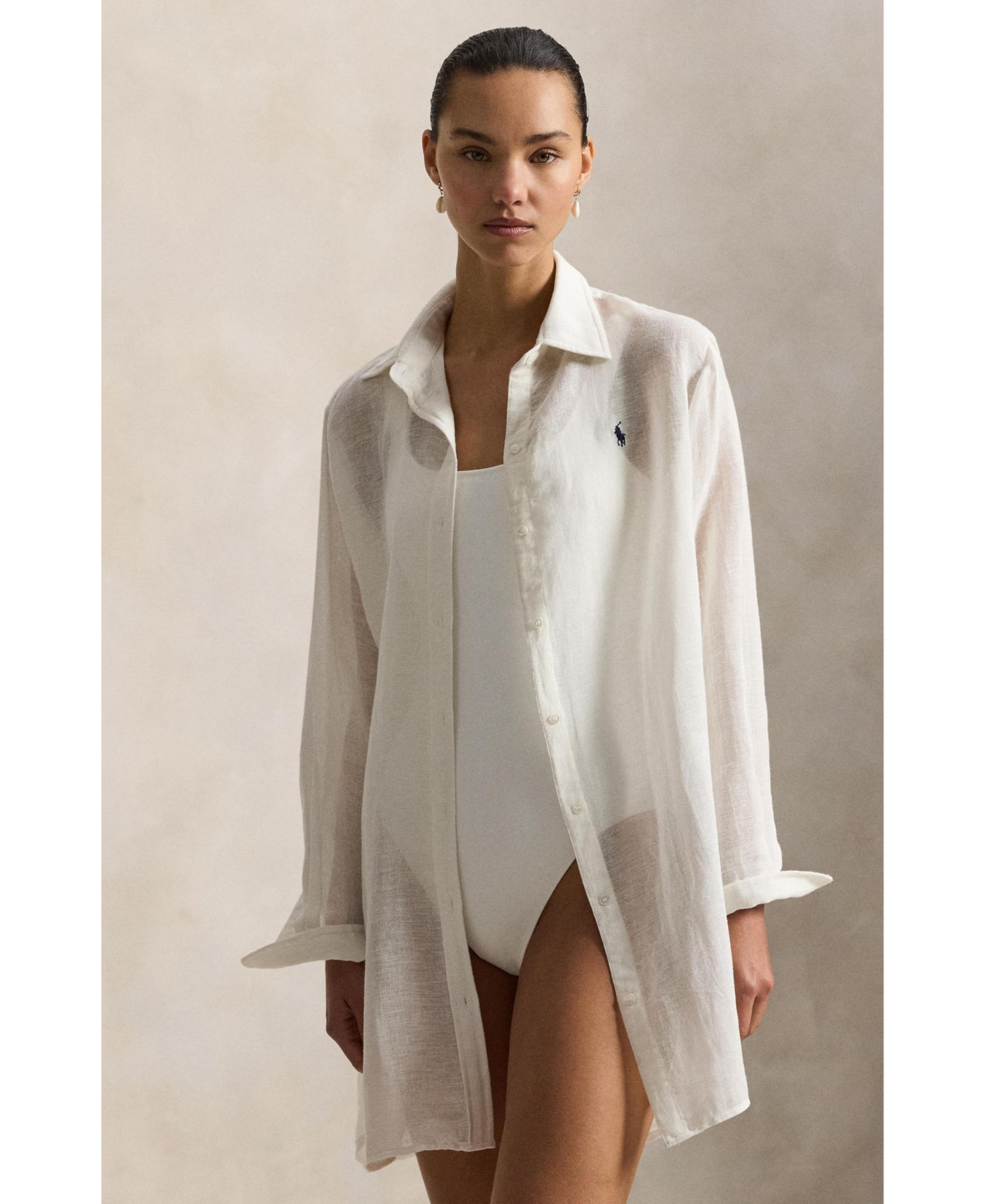 Женская рубашка-накидка Polo Ralph Lauren Boyfriend Shirt для купальника