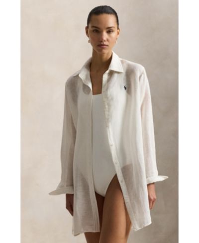 Женская рубашка-накидка Polo Ralph Lauren Boyfriend Shirt для купальника
