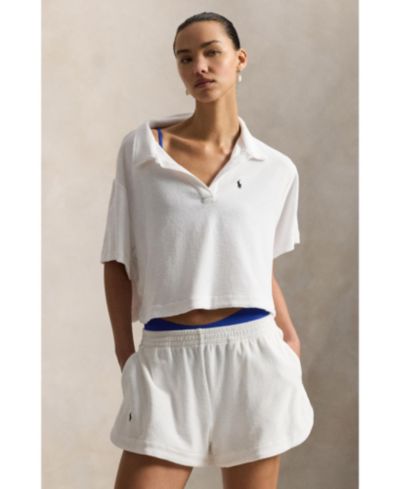 Polo Ralph Lauren Женский комплект из рубашки-накидки и шорт из махрового хлопка для плавания