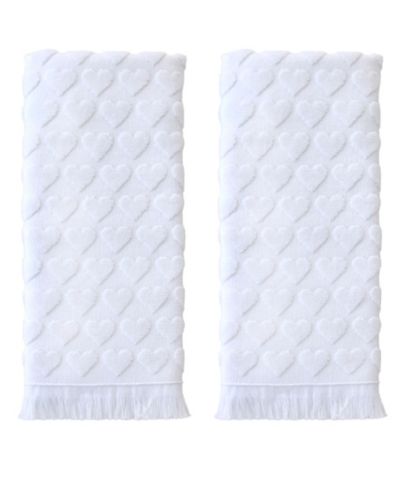 SKL Home Heart Jacquard Hand Towel 2-Piece Hand Towel Set