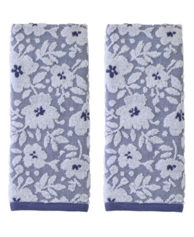 SKL Home Floral Jacquard 2-Piece Hand Towel Set