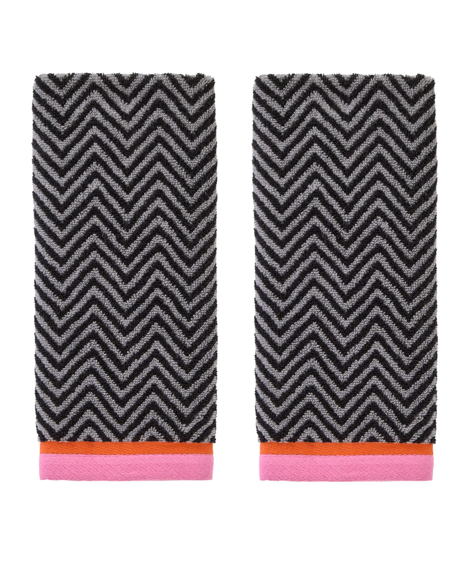 Набор из 2 банных полотенец SKL Home Herringbone Border Jacquard