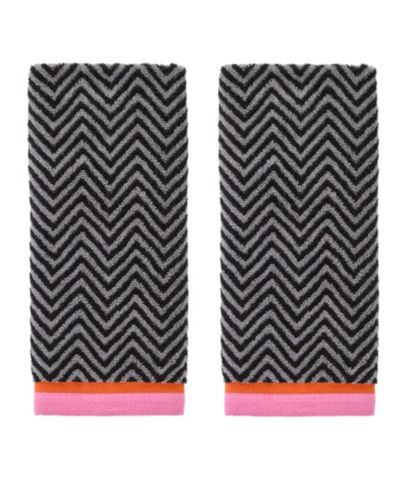 Набор из 2 банных полотенец SKL Home Herringbone Border Jacquard