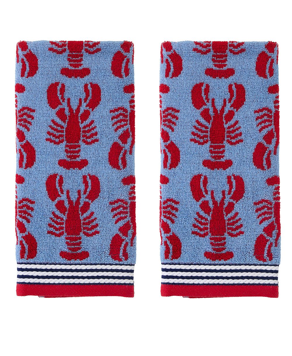 SKL Home Lobster Jacquard 2-Piece Hand Towel Set