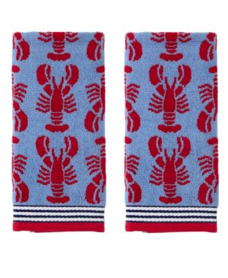 SKL Home Lobster Jacquard 2-Piece Hand Towel Set