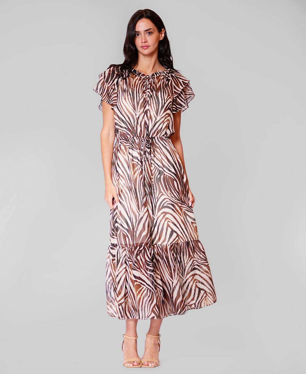 julia jordan Женское Crewneck Flutter-Sleeve Midi Dress