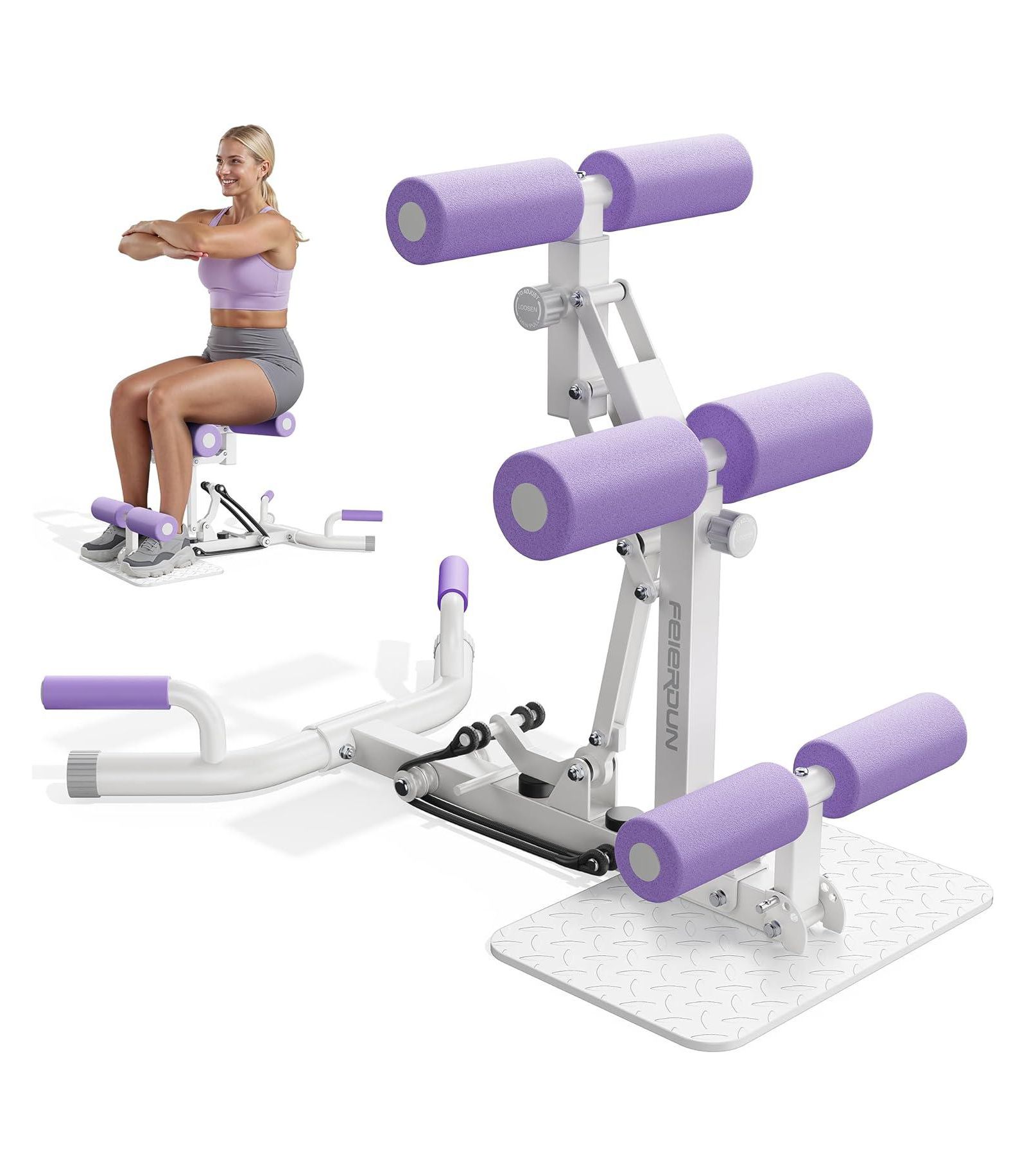 FED FITNESS Squat Machine for Women, Adjustable Glute Trainer, 400LBS Home Gym Equipment