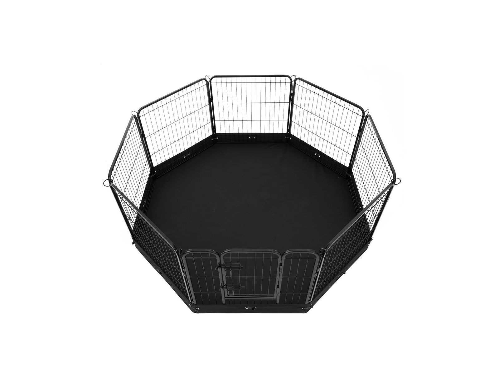 RUIE 8 Panel Foldable Metal Dog Exercise Pen 24 in Tall Square Panels