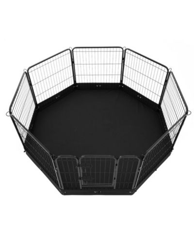 RUIE 8 Panel Foldable Metal Dog Exercise Pen 24 in Tall Square Panels