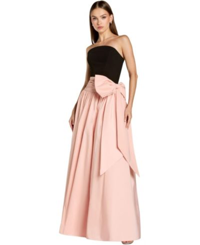 Женское вечернее платье Mac Duggal Strapless Crepe and Faille A-Line с объемным бантом
