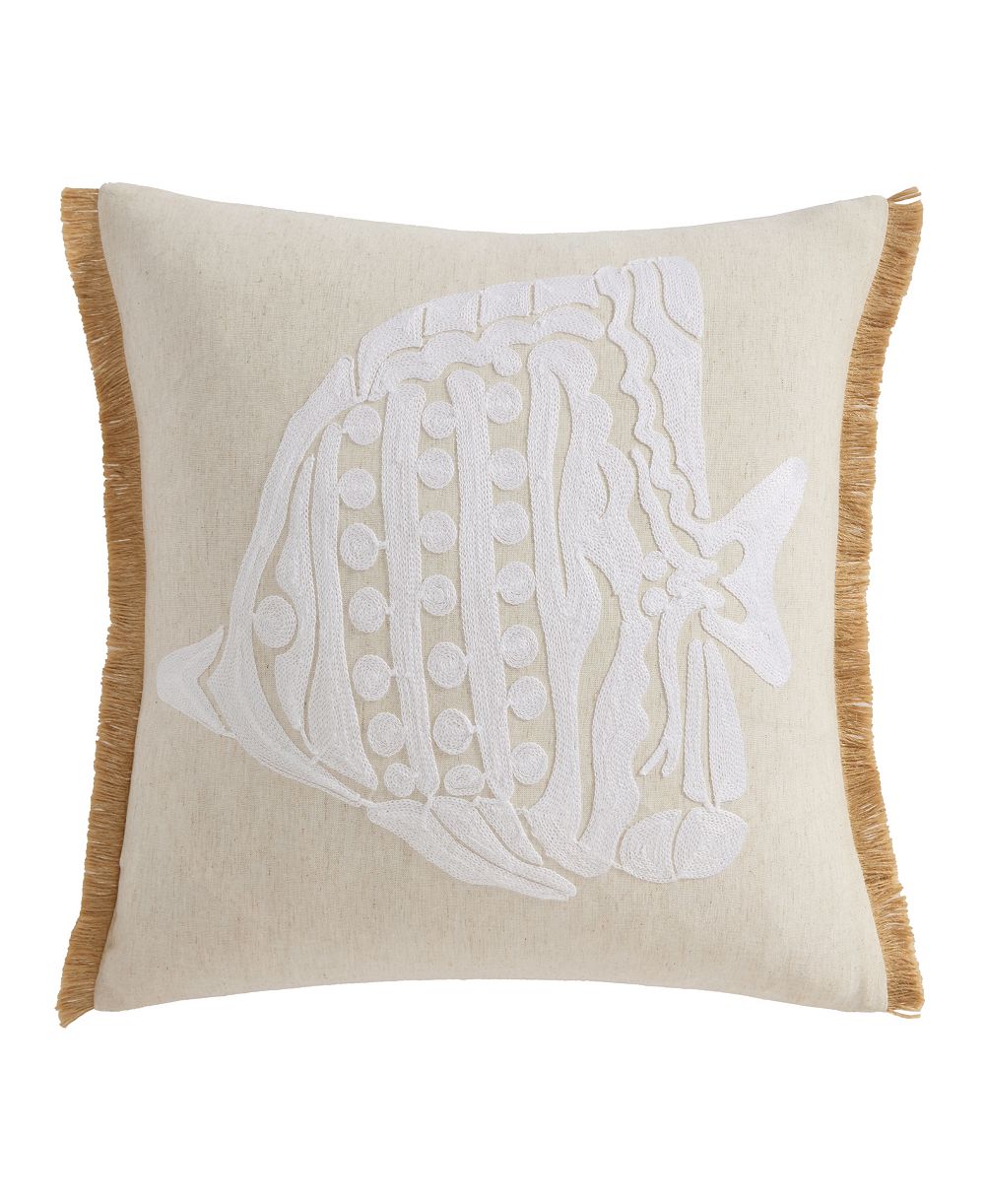 Декоративная подушка с вышивкой Crewel Seaside Charm, 18" x 18", Levtex Home