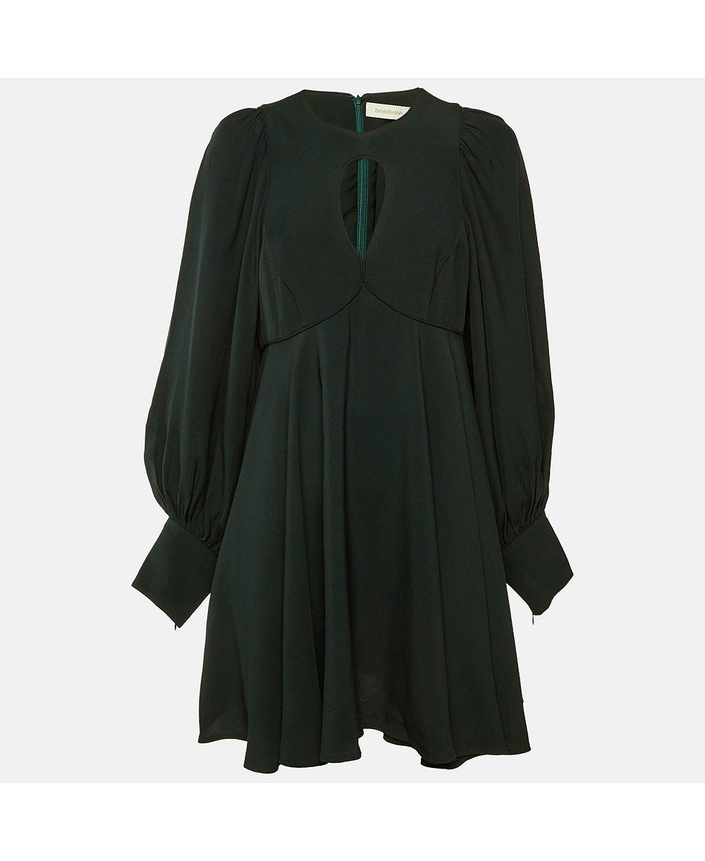 Pre-Owned Zimmermann женское мини-платье из креп-ткани с вырезом