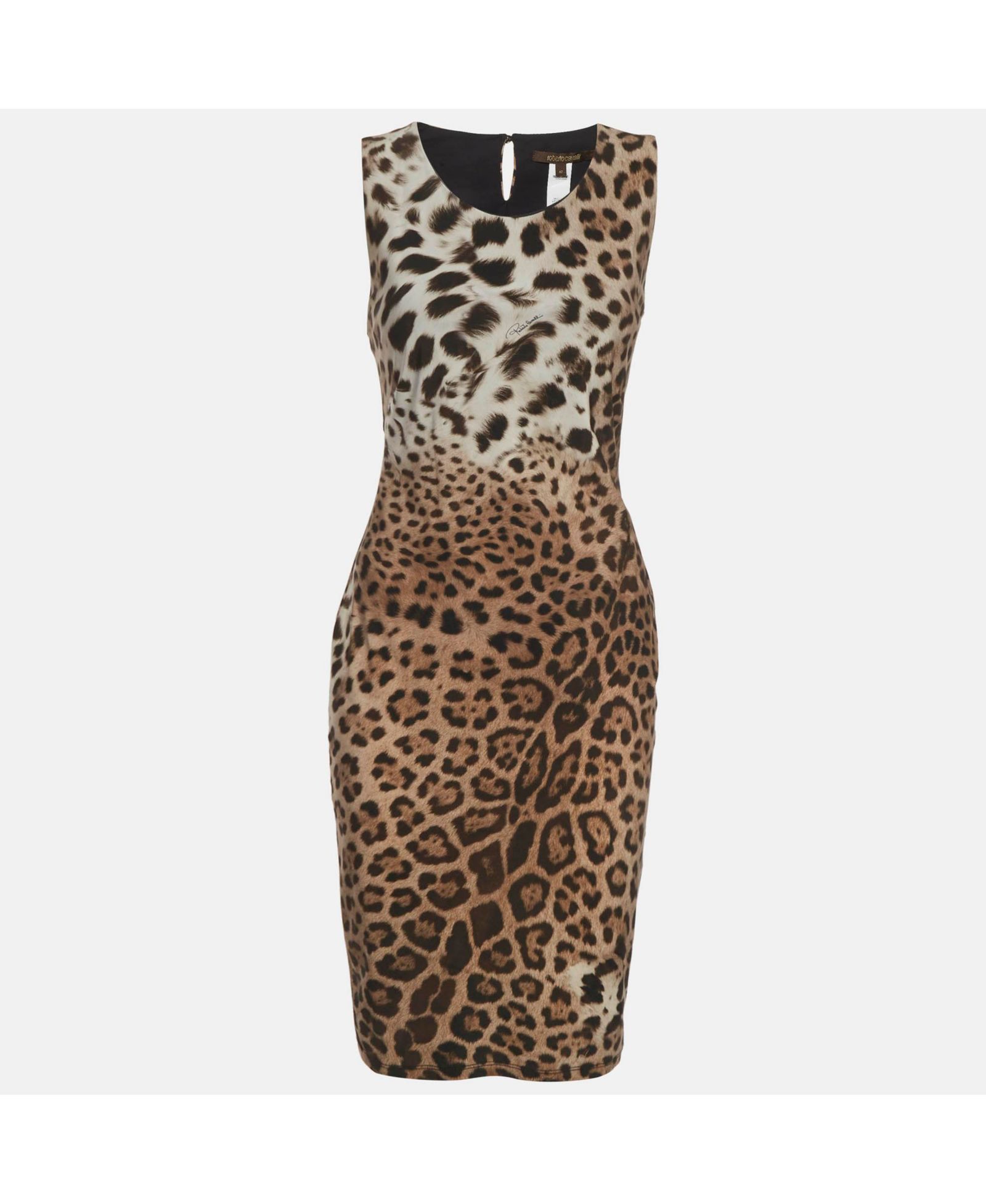 Pre-Owned Roberto Cavalli Women's Animal Printed Jersey Midi Dress