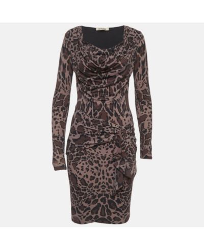 Pre-Owned Roberto Cavalli Women's Animal Printed Jersey Mini Dress