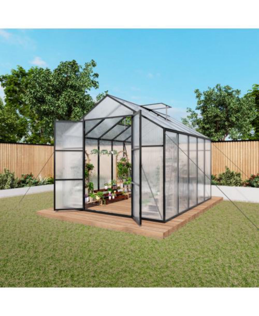 Lovmor Aluminum Polycarbonate Walk In Polycarbonate Greenhouse for Outdoor Garden Backyard
