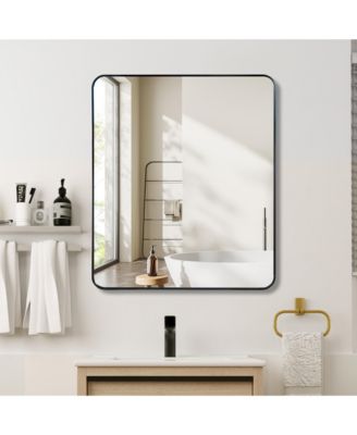 Прямоугольное зеркало для ванной RAINSKEN 30"x36" Modern Wall Mounted с противоударной пленкой