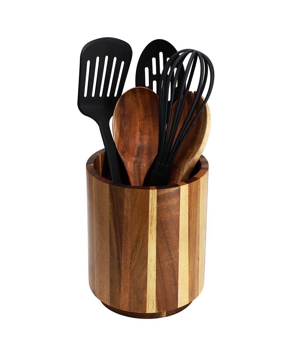 MegaChef Acacia Wood 360 Rotating Utensil Holder