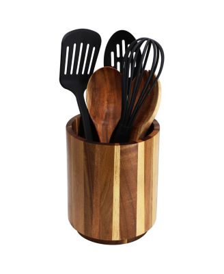MegaChef Acacia Wood 360 Rotating Utensil Holder