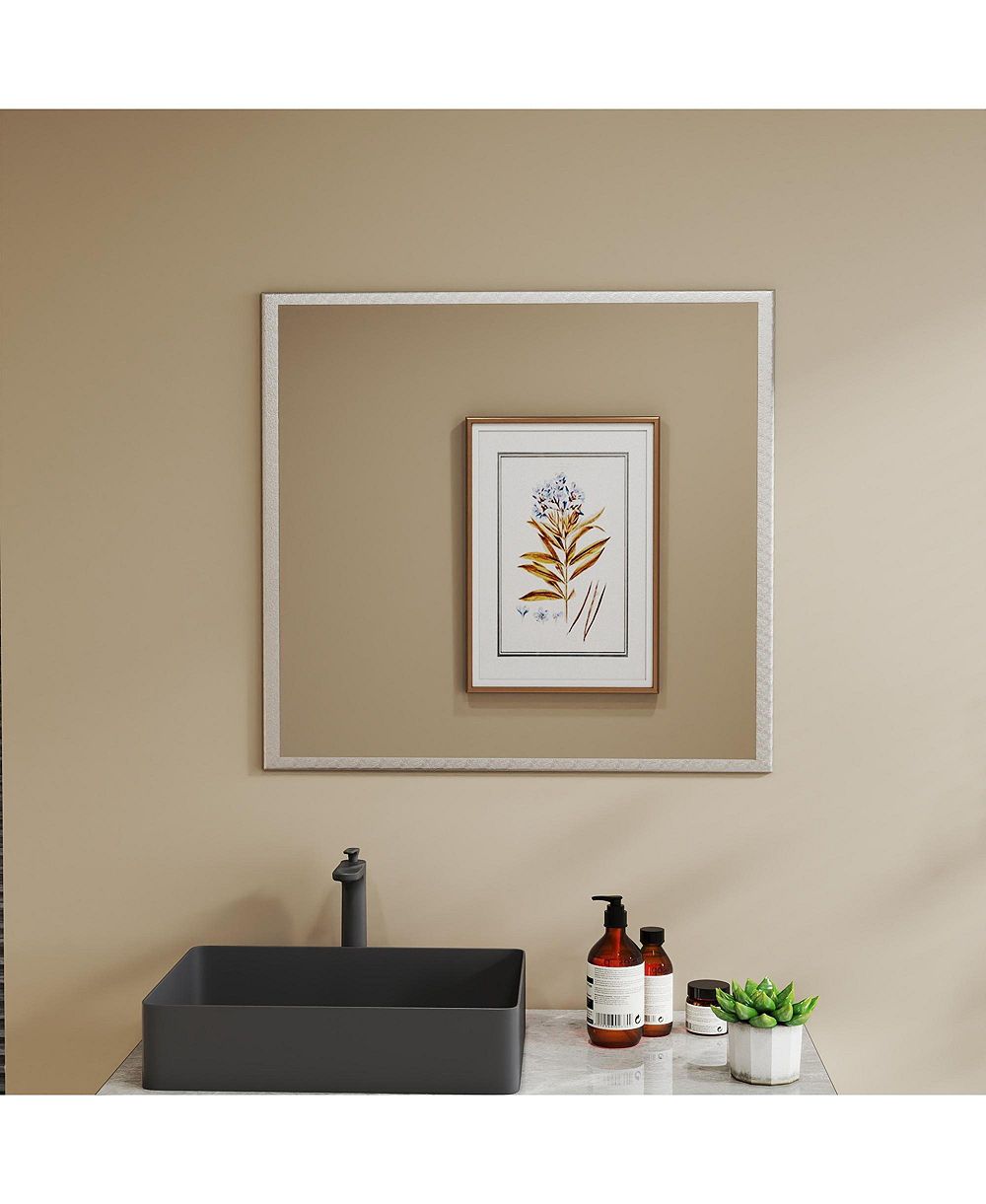 RAINSKEN 32" Square Aluminum Frame Vanity Mirror