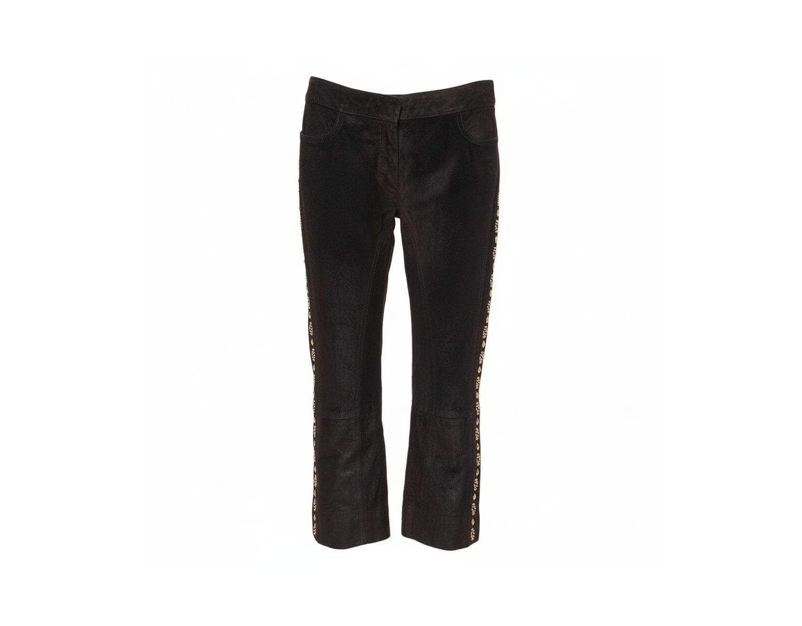 Женские укороченные брюки Pre-Owned Roberto Cavalli Leather Vintage